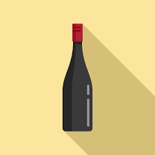 Old Wine Bottle Icon Flat Ilration
