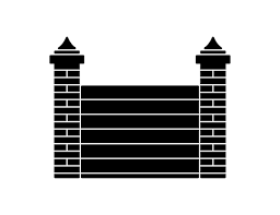 Fence Icon Black Stone Wall Symbol