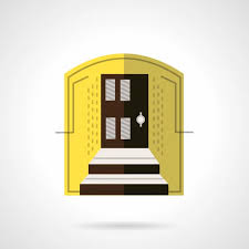 Line Vector Icon For Front Door Stock