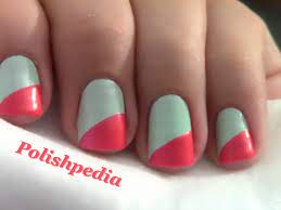 Diagonal French Tip Nails Polishpedia