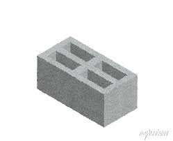 Isometric Cinder Block Isolated On