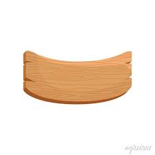 Flat Vector Icon Of Curved Wooden Board