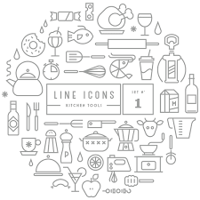 Line Icon Sets Outdoor Kitchen