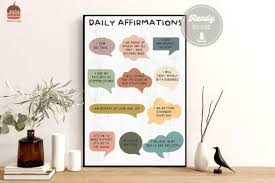 Daily Affirmations Poster Office Decor