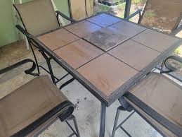 Stone Top Metal Patio Set High Top For