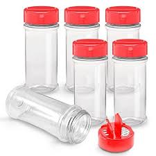 6 Pack 5 5 Oz Plastic Spice Jars Safe