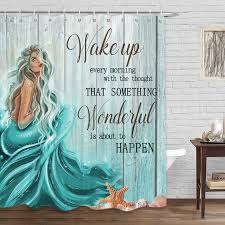 Teal Mermaid Shower Curtain Mermaid