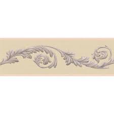 Dundee Deco Falkirk Dandy Ii Beige Grey Vines Damask L And Stick Wallpaper Border