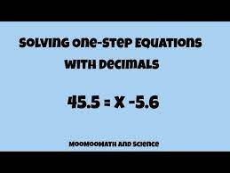 One Step Equations With Decimals