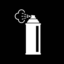 Black Spray Can Icon On White