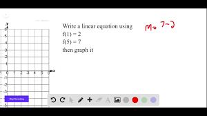 Equation For The Linear Function F