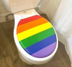 Rainbow Hand Painted Toilet Seat Toilet