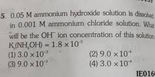 0 05m Ammonium Hydroxide Solution Is