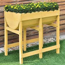 28 3 In Raised Wooden Planter Vegetable Flower Bed With Liner