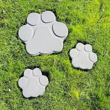 Autumn Dog Cat Paw Print Concrete