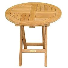 Teak Round Folding Garden Side Table