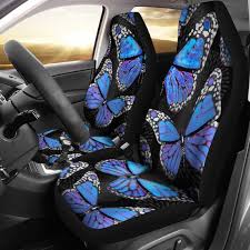 Blue Erflies Black Car Seat Covers