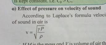 Effect Of Pressure On Velocity Of Sound