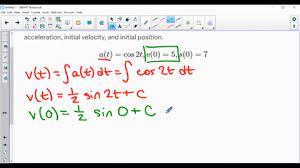 Given Acceleration Initial Velocity