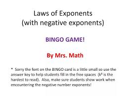 Ppt Laws Of Exponents With Negative
