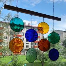 Stained Glass Circles Mobile Window