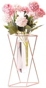 Modern Glass Flower Vase With Metal