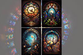 Bird Stained Glass Windows Graphic By