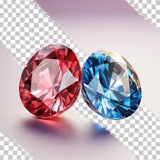 Red Ruby And Blue Sapphire Separated On