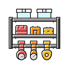 Storage Shelf Vector Art Icons And