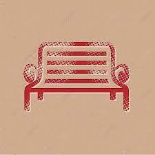 Halftone Icon Park Bench Outdoors Metal