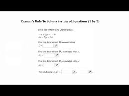 Rule To Solve A System Of Equations