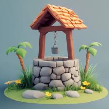 3d Wishing Well Icon Symbol Of Luck And