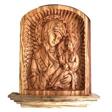 Bass Relief Icon Of Vergin Mary Large