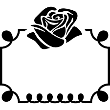 Rose Flower Ornament On Top Of A Frame