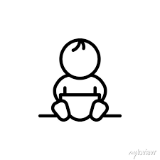 Baby Icon Simple Line Outline Vector