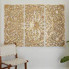 Intricately Carved Fl Wall Decor