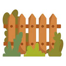 Garden Fence And Bush Icon Isolated