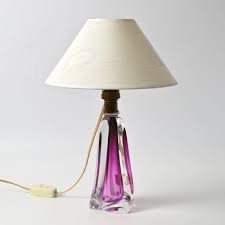 Mid Century Purple Glass Table Lamp