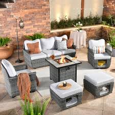 Hooowooo Echo Black 6 Piece Wicker