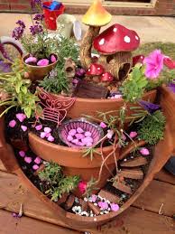 Turn Broken Pots Into Fairy Gardens