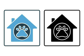 Dog Cat Pet House Icon Line Icon Style