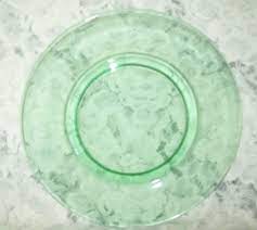 Clear Green 7 1 4 Salad Plates 1930 S