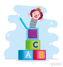 Kids Toys Alphabet Cubes And Clown