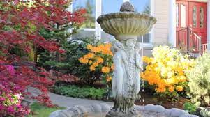 Water Fountain In Garden Spring Season