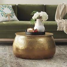 Gold Medium Round Metal Coffee Table