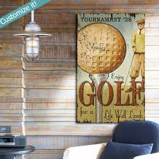 Custom Golf Art Printed On Wood