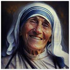 St Mother Teresa Brushed Aluminum Print