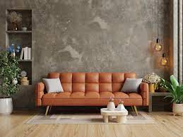 Loft Have Orange Leather Sofa