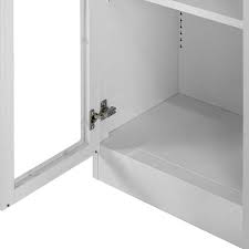 White French Door Metal Storage Cabinet