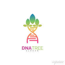 Dna Logo With A Tree Shape Icon Of